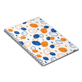 青とオレンジのレモンパターンよくはしゃぐフルーツをテーマにした ノートブック (右側)