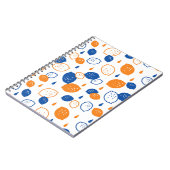 青とオレンジのレモンパターンよくはしゃぐフルーツをテーマにした ノートブック (左側)