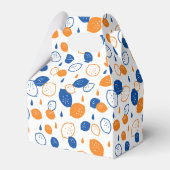 青とオレンジのレモンパターンよくはしゃぐフルーツをテーマにした フェイバーボックス (裏面サイド)