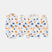 青とオレンジのレモンパターンよくはしゃぐフルーツをテーマにした フェイバーボックス (折り畳みなし)