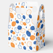 青とオレンジのレモンパターンよくはしゃぐフルーツをテーマにした フェイバーボックス (オープン)