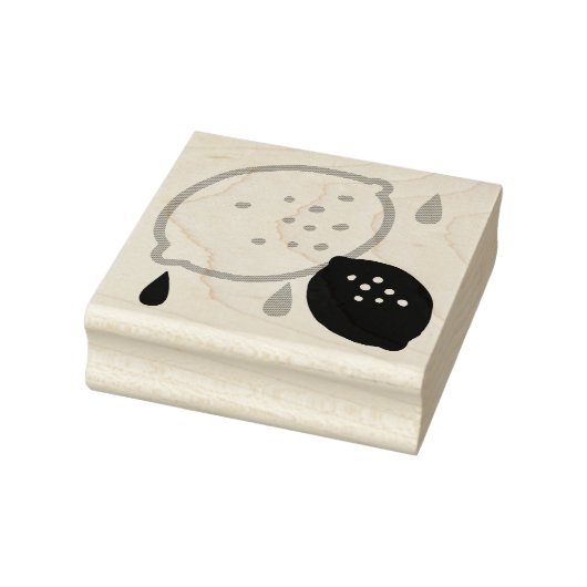 青とオレンジのレモンパターンよくはしゃぐフルーツをテーマにした ラバースタンプ (スタンプ)