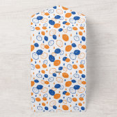 青とオレンジのレモン柄 遊び心あふれるフルーツをテーマにした オールインワン招待状 (外側)