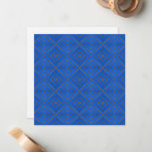 青とオレンジの催眠ダイヤモンドモダンアポップ・アートのート ノートカード (正面/裏面インサイチュ)