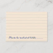 青とオレンジの化学結婚の座席表 プレイスカード (裏面)