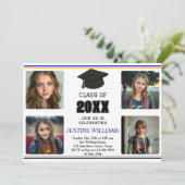 青とオレンジの卒業式 招待状 (スタンド正面)