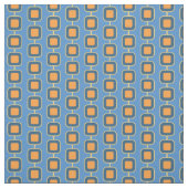 青とオレンジの四角 ファブリック (見本)