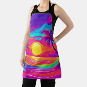 青とオレンジの夕日 エプロン (インサイチュ)