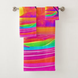 青とオレンジの夕日 バスタオルセット