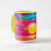 青とオレンジの夕日 マグカップ (正面左)