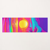 青とオレンジの夕日 ヨガマット (裏面(横))