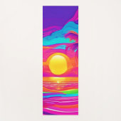 青とオレンジの夕日 ヨガマット (正面)