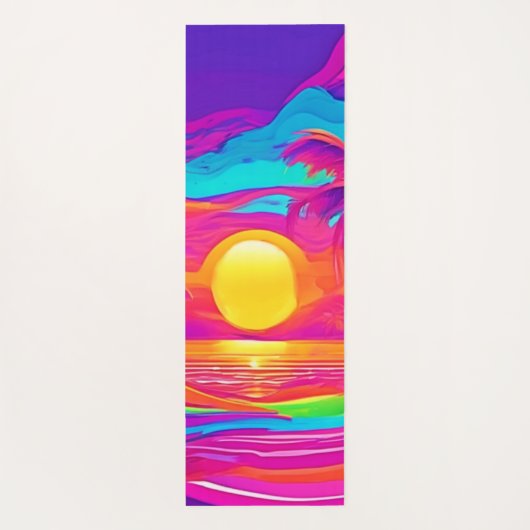 青とオレンジの夕日 ヨガマット (裏面)