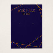 青とオレンジの幾何学的イヤリング (正面)