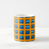 青とオレンジの建物 コーヒーマグカップ (中央)