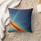 青とオレンジの抽象デザイン クッション (ブランケット)