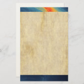 青とオレンジの抽象デザイン 便箋 (正面/裏面)