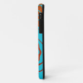 青とオレンジの抽象的な波のアート Case-Mate iPhoneケース (裏面/左)