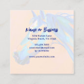 青とオレンジの抽象芸術馬術 スクエア名刺 (裏面)