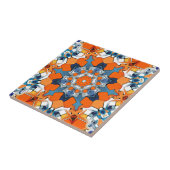 青とオレンジの抽象芸術 タイル (側面)