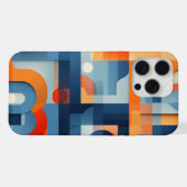 青とオレンジの文字形 iPhoneケース (裏面横)