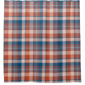 青とオレンジの格子柄のシャワーカーテン シャワーカーテン (正面)