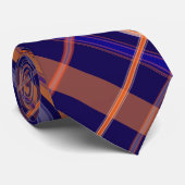 青とオレンジの格子模様のネクタイ ネクタイ (ロール)