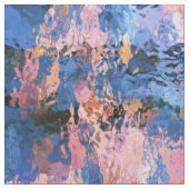 青とオレンジの水の抽象化 ファブリック (クローズアップ)