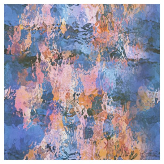 青とオレンジの水の抽象化 ファブリック (見本)