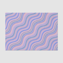 青とオレンジの波線の濃淡 薄葉紙