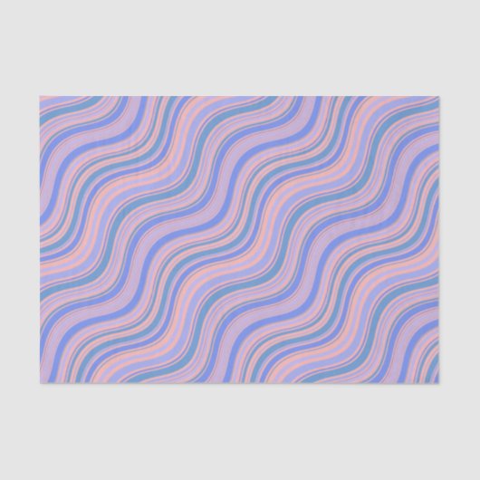 青とオレンジの波線の濃淡 薄葉紙 (正面)