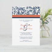 青とオレンジの結婚式招待状 招待状 (スタンド正面)