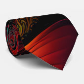 青とオレンジの美しいフラクタル ネクタイ (ロール)