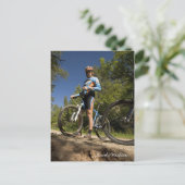 青とオレンジの自転車（はがき） ポストカード (スタンド正面)