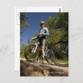 青とオレンジの自転車（はがき） ポストカード (正面/裏面)