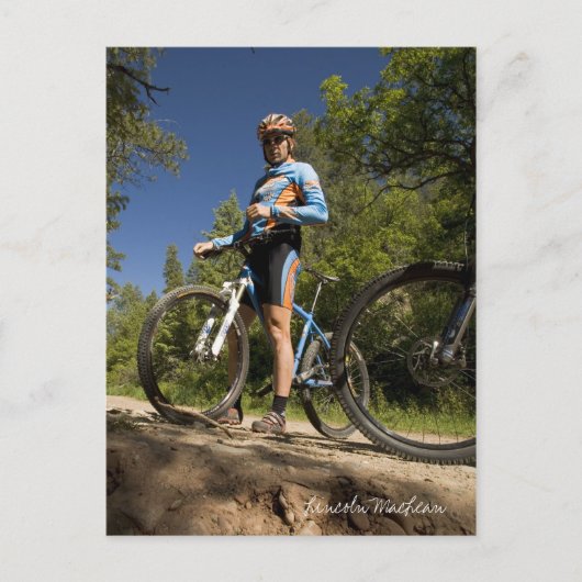 青とオレンジの自転車（はがき） ポストカード (正面)