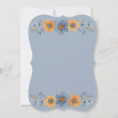 青とオレンジの花のブライダルシャワー招待状 招待状 (裏面)