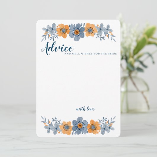 青とオレンジの花の結婚アドバイスカードが並んでいない アドバイスカード (スタンド正面)