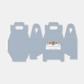 青とオレンジの花ライトブルー結婚式の引き出物 フェイバーボックス (折り畳みなし)