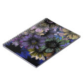 青とオレンジの花柄パターン ノートブック (左側)