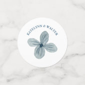 青とオレンジの花結婚のテーブル紙吹雪 コンフェッティ (スモール正面)