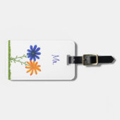 青とオレンジの花Mr.ラゲッジタグ ラゲッジタグ (正面横)