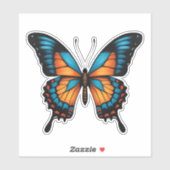 青とオレンジの蝶のシール シール (シート)