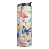 青とオレンジの蝶サーマルタンブラー タンブラー (回転左)