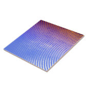 青とオレンジの音波パターン タイル (側面)