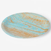 青とオレンジの風化したボード ペーパープレート (アングル)
