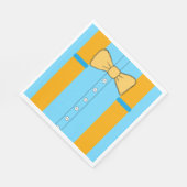 青とオレンジサスペンダアンドボウタイズ誕生日 スタンダードランチョンナプキン (角)