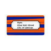 青とオレンジストライプのはっきりしたゲータパターン ラベル (正面)