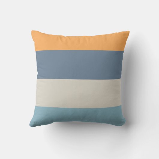 青とオレンジストライプの クッション (裏面)