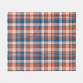 青とオレンジプレイドフリースブランケット フリースブランケット (正面(横))